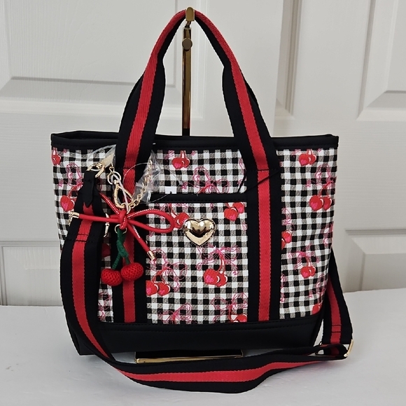 Luv Betsey Handbags - Betsey Johnson NWT Cherry Checkered Satchel Crossbody Bag
